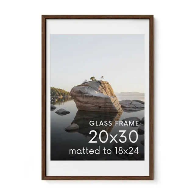 Haus and Hues Oak Picture Frame with Glass, Walnut, 20x30