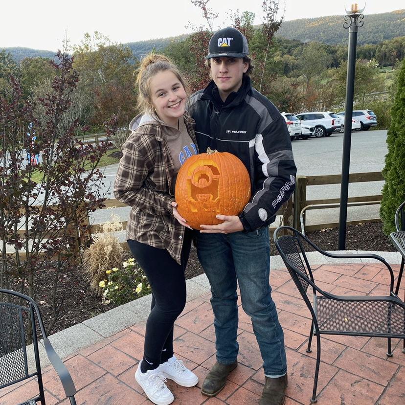Us and our Minion pumpkin!
