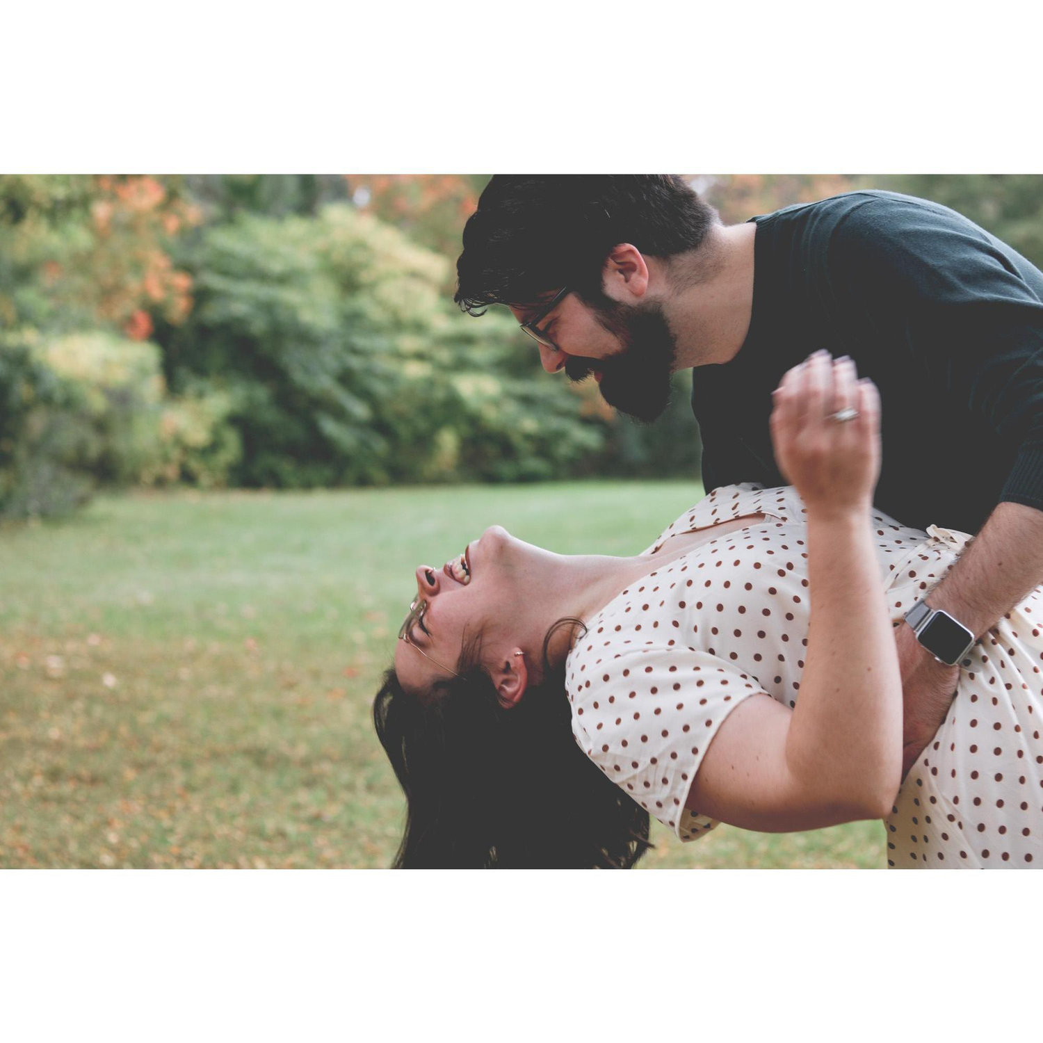 Firts time Alec and Jen ever "dipped". We failed at our first attempt during engagement photos.