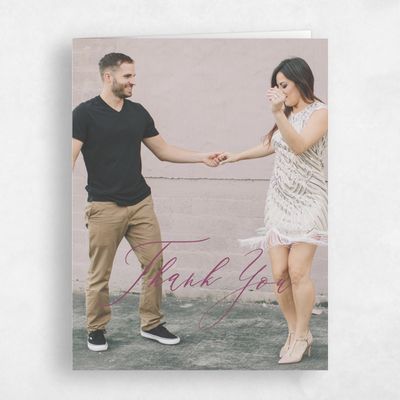 Deep Magenta, Purple Wedding Thank You - Seville Photo
