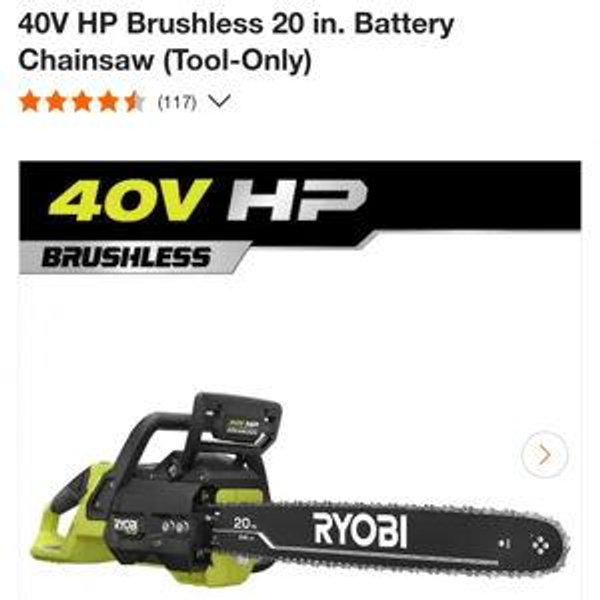 RYOBI 40V HP Brushless 20 in. Battery Chainsaw