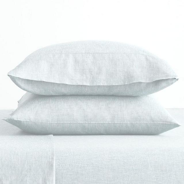 Blue Frost Belgian Flax Linen Extra Pillowcases, Standard Set of 2