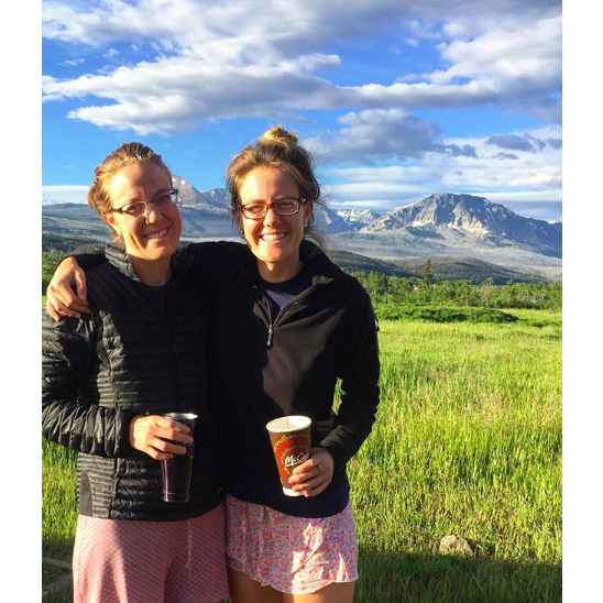 Liz and Sus twinning in Glacier National Park!