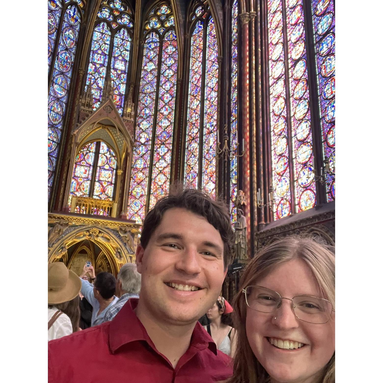 At Sainte-Chapelle. Jordan audibly gasped with wonder when we walked in. So beautiful.