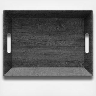 Faux Wood Melamine Handled Tray