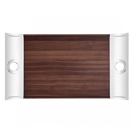 Stainless Steel and Wood Tray