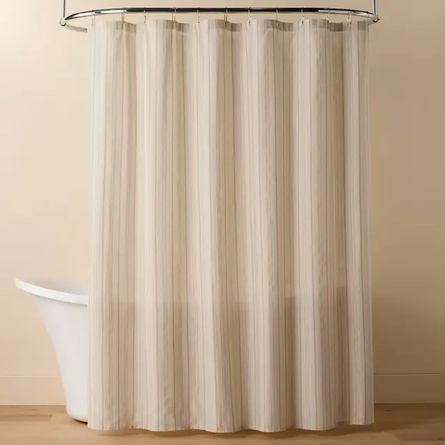 Vertical Stripe Shower Curtain Green/Cream - Hearth & Hand™ with Magnolia