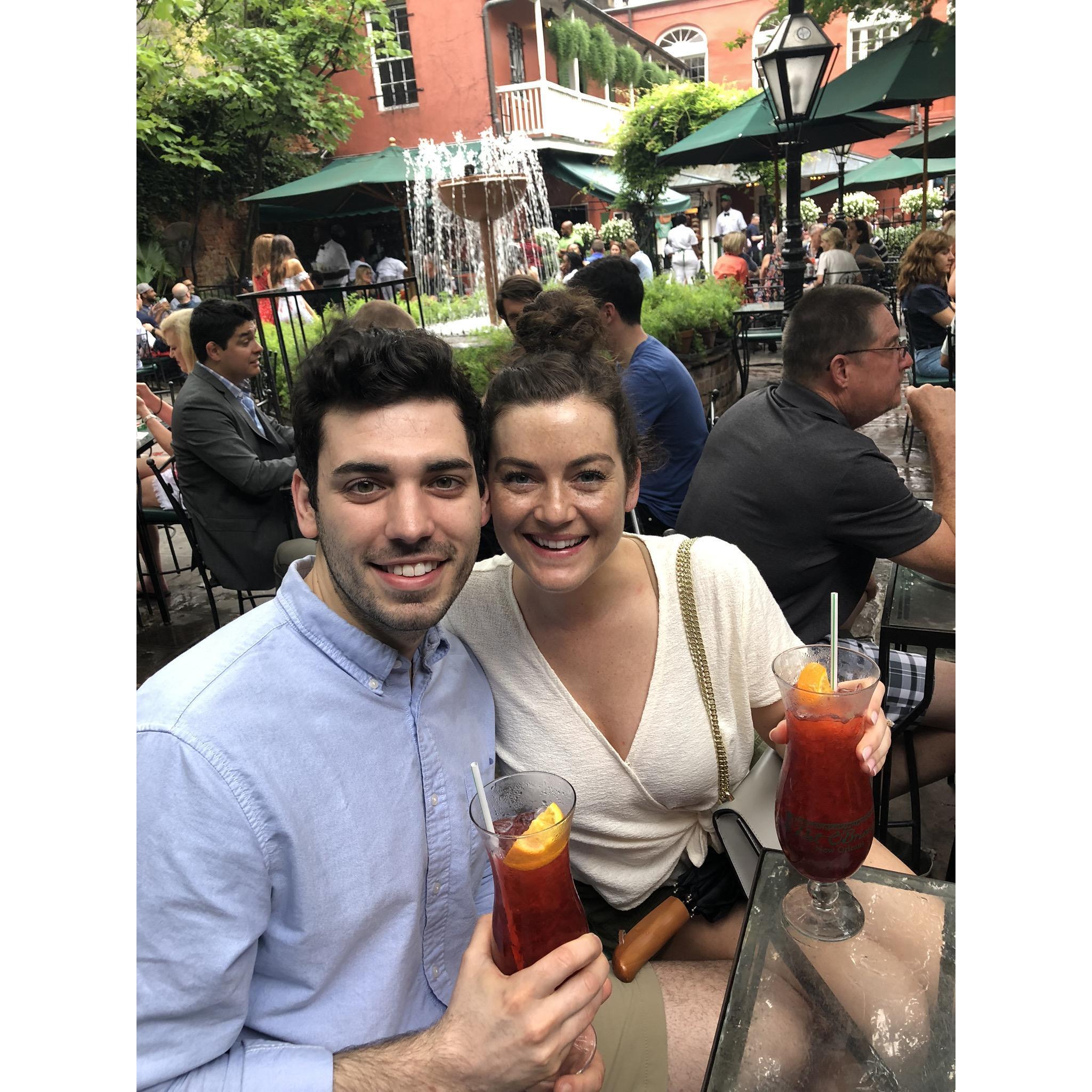 Nick and Alyssa at Pat O'briens in New Orleans