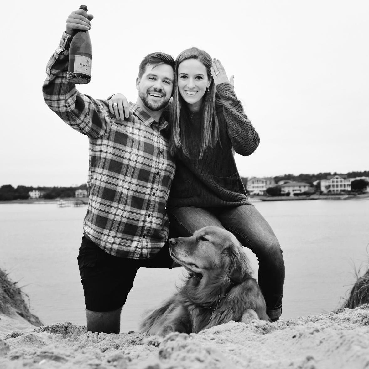 Moments after Nick popped the question!