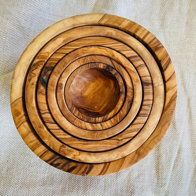 Olive Wood Set of Six Nesting Bowls