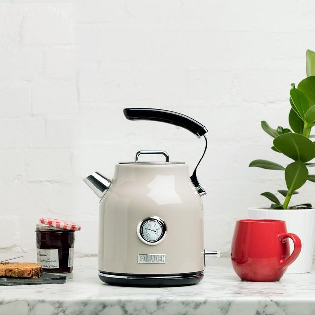 Haden Dorset Stainless-Steel Electric Cordless Kettle, 1.7-L, Putty