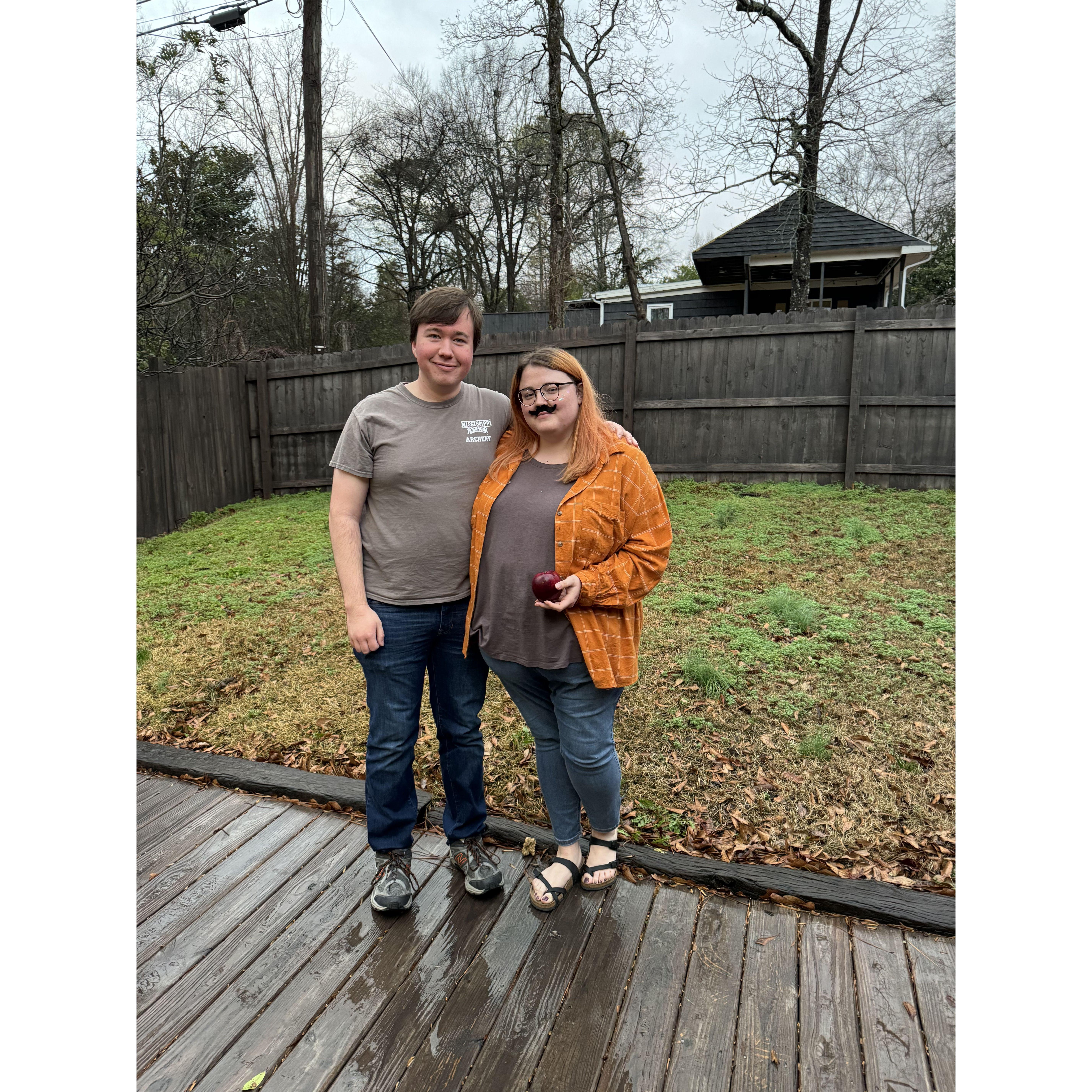 Ashley's Twilight themed birthday party (she's dressed like Charlie - hence the mustache)