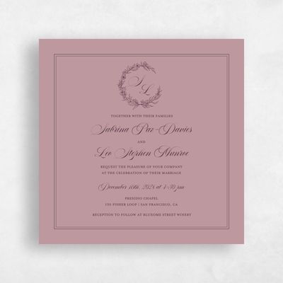 Dusty Rose, Pink Wedding Invitation - Goundry Square