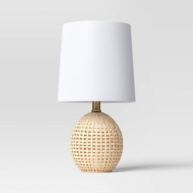 Round Wicker Table Lamp Brown - Room Essentials™