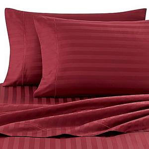 Wamsutta® Damask Stripe 500-Thread-Count PimaCott® King Sheet Set in Burgundy