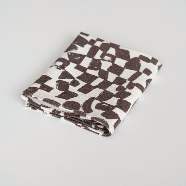 Tea Towel - checks in lentil