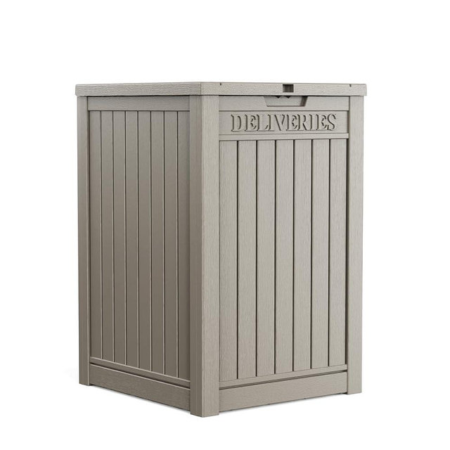 PatioZen Package Delivery Box 55 Gallon with Lockable Secure,Outdoor Package Drop Container Waterproof for Porch Patio and Curbside(Grey)