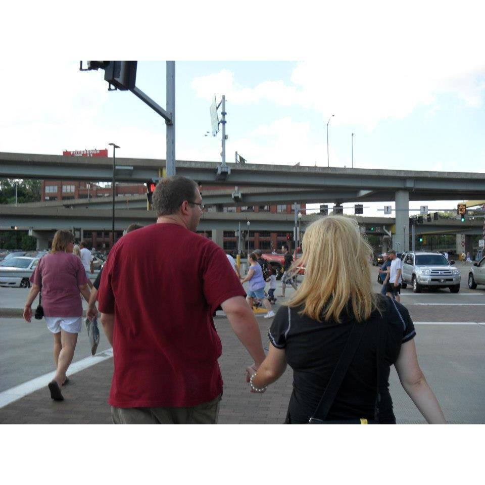 After our first Pirates game..walking to the casino