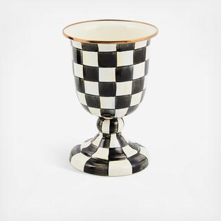 Courtly Check Stainless Steel Pedestal Vase
