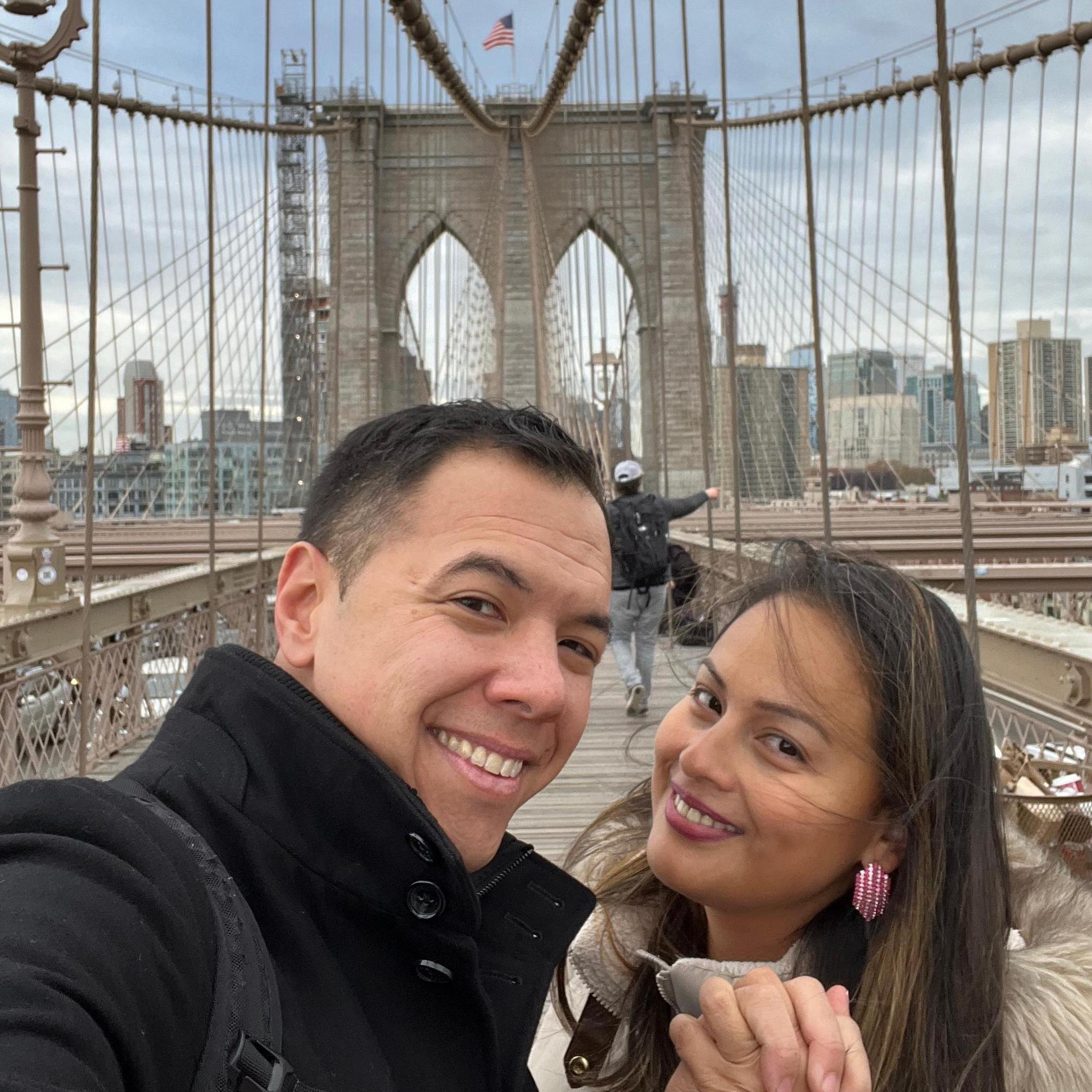 Moments before the proposal, we walked our favorite bridge during a scavenger hunt...