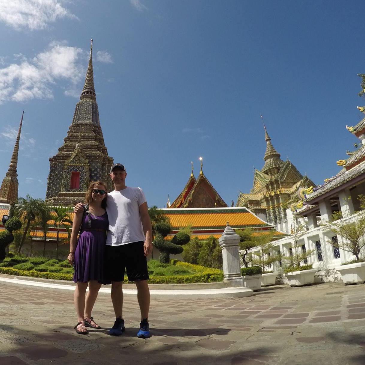 Touring a temple in Bangkok, Thailand