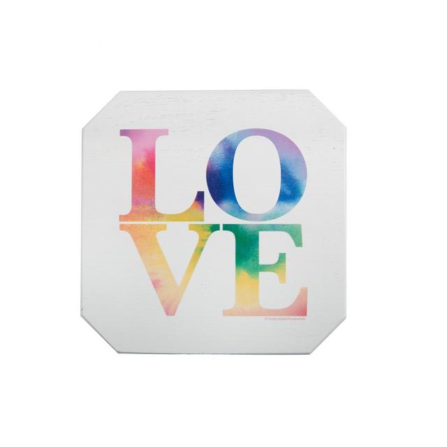 Thirstystone Rainbow Stacked Love Wood Trivet