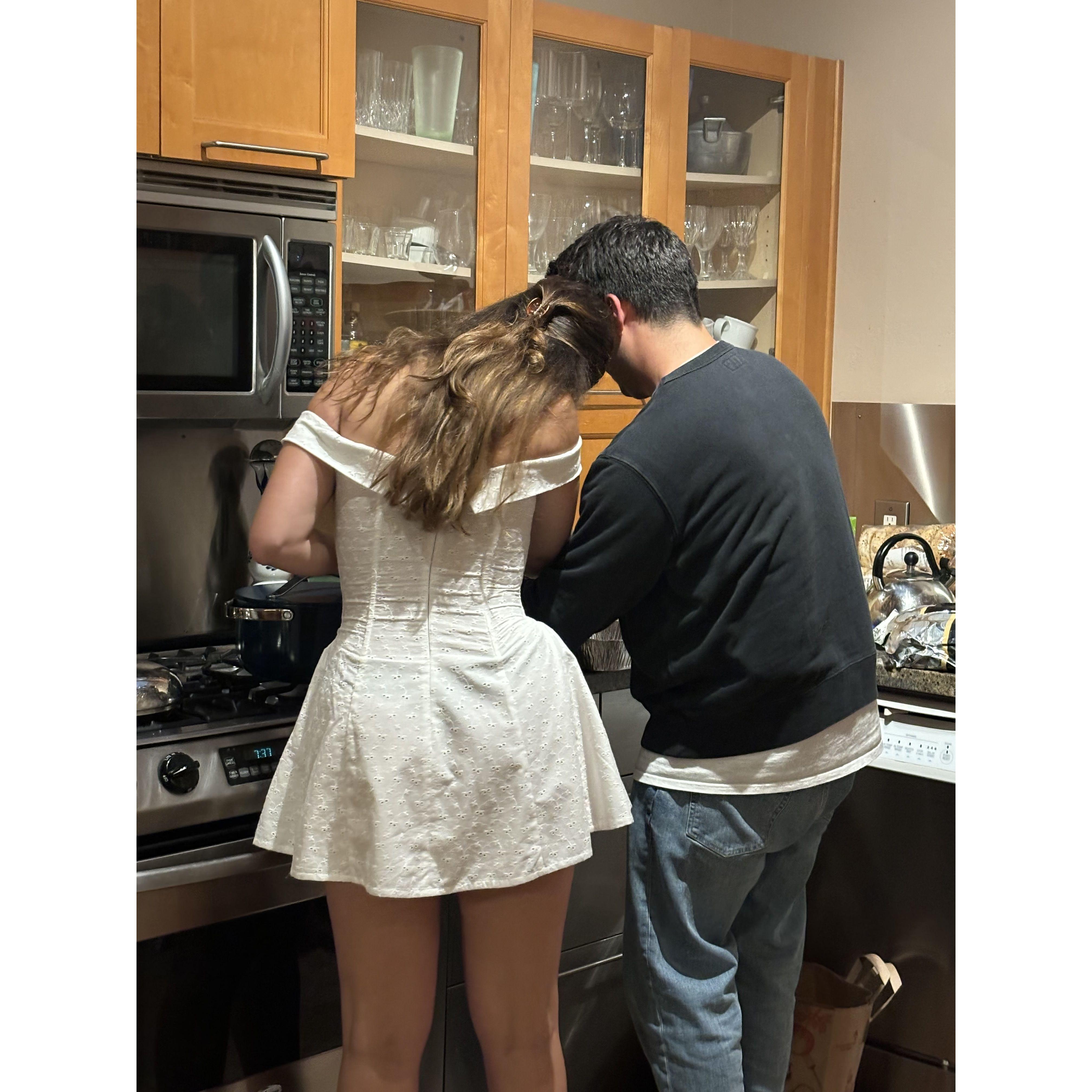 Gavin cooked for 30 people at the beach house for Sopa's 23rd birthday