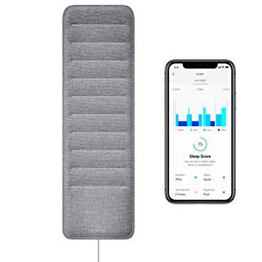 Withings Sleep - Sleep Tracking Pad Under The Mattress with Sleep Cycle Analysis, Sleep Score & Sleep Sensor to Control Light, Music & Room Temperature, Breathing Disturbances - Compatible with Alexa
