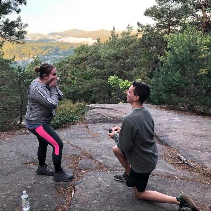 Stevie proposed at the summit of Mt Baker, outside Saranac Lake.