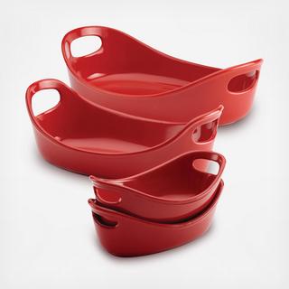 Bubble & Brown 4-Piece Oval Baker Set