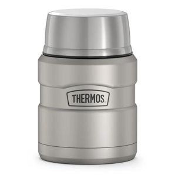 THERMOS Stainless King Vacuum-Insulated Food Jar, 16 Ounce, Stainless Steel