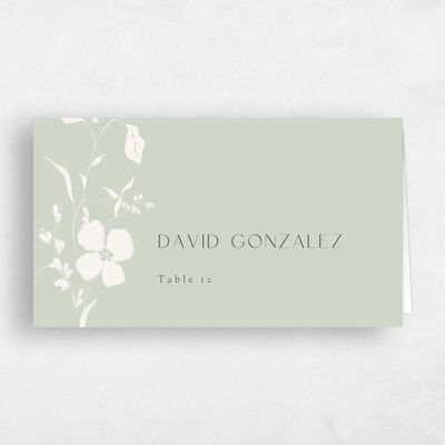 Grassy Sage, Green Wedding Place Card - Lynette