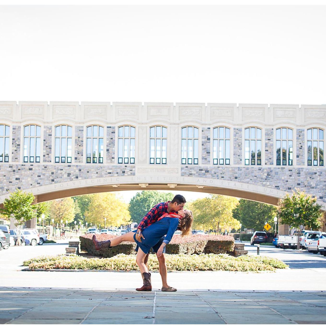 Engagement photo shoot at Virginia Tech