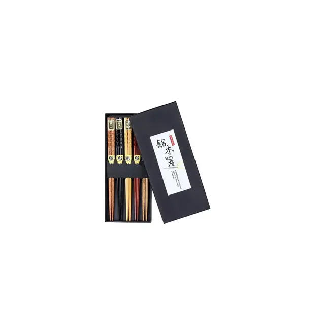 Heim Concept 5 Pair Organic Natural Hardwood Japanese Reusable Wood Chopsticks