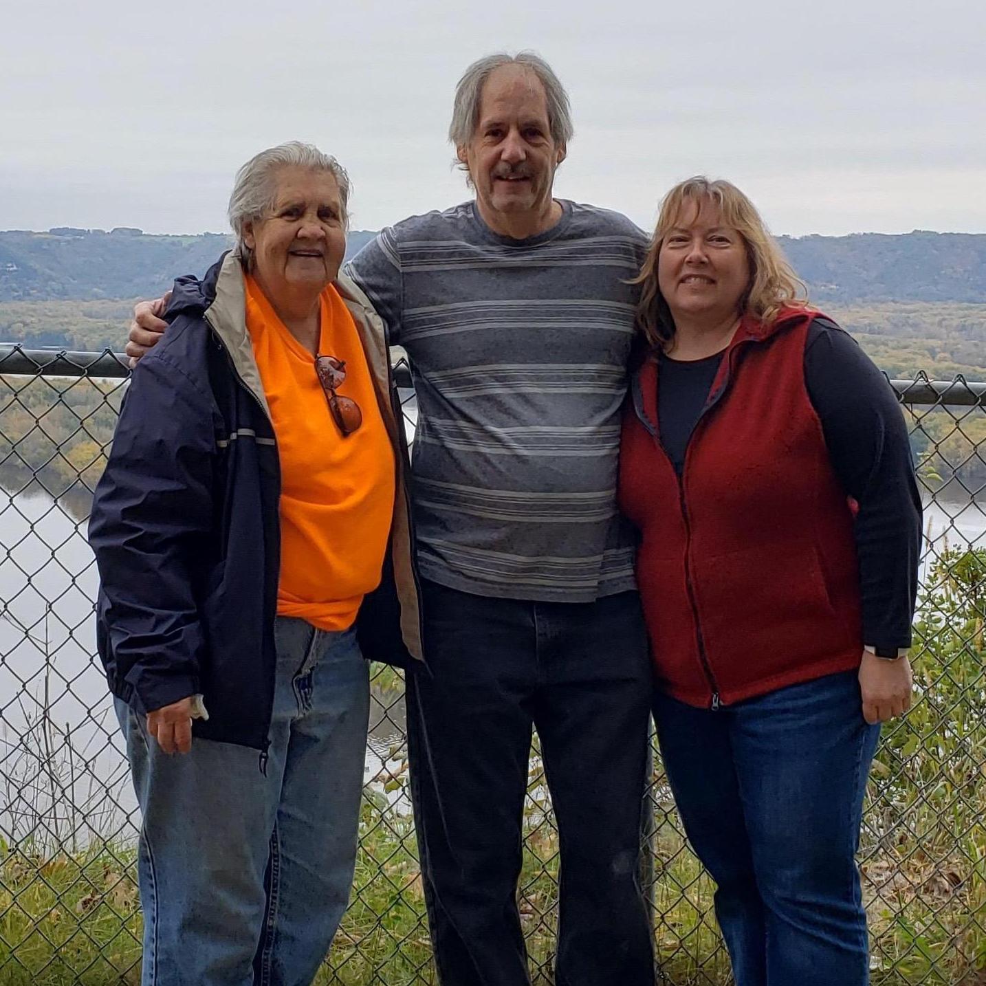 Hiking with Russ's mom near LaCrosse, WI