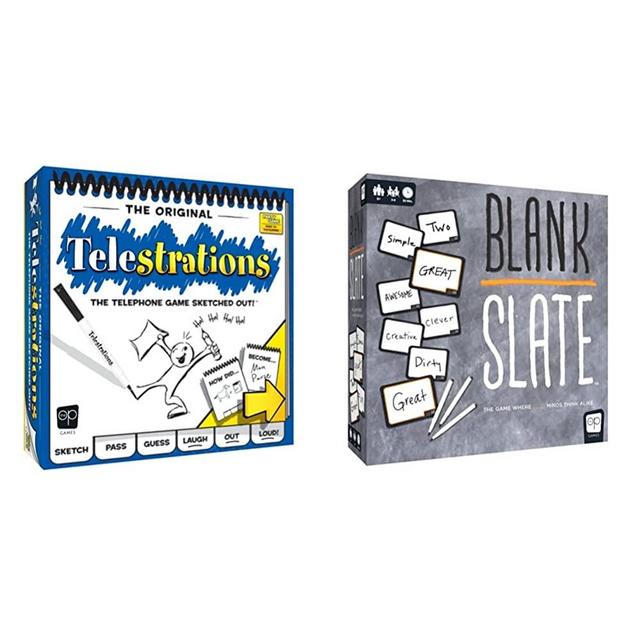 USAopoly Telestrations Original 8 Player, Multicolor & TE™ - The Game Where Great Minds Think Alike | Fun Family Friendly Word Association Party Game