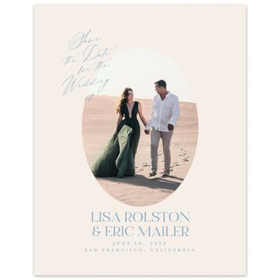 Dusty Blue Wedding Digital Save the Date - Menton Frame