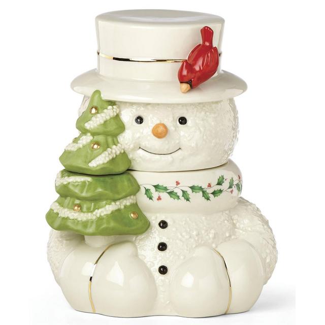 Lenox Happy Holly Days Snowman Cookie Jar