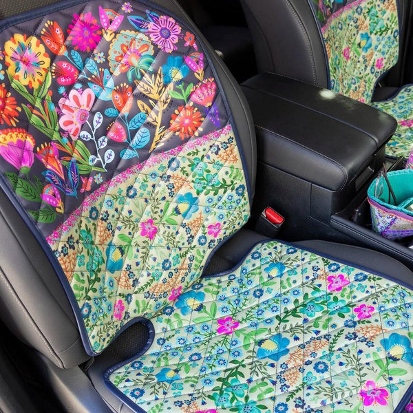 Car Seat Protector - Teal Navy Floral