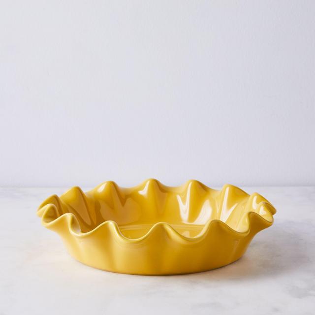 Emile Henry Ceramic Ruffled Pie Dish - Yellow