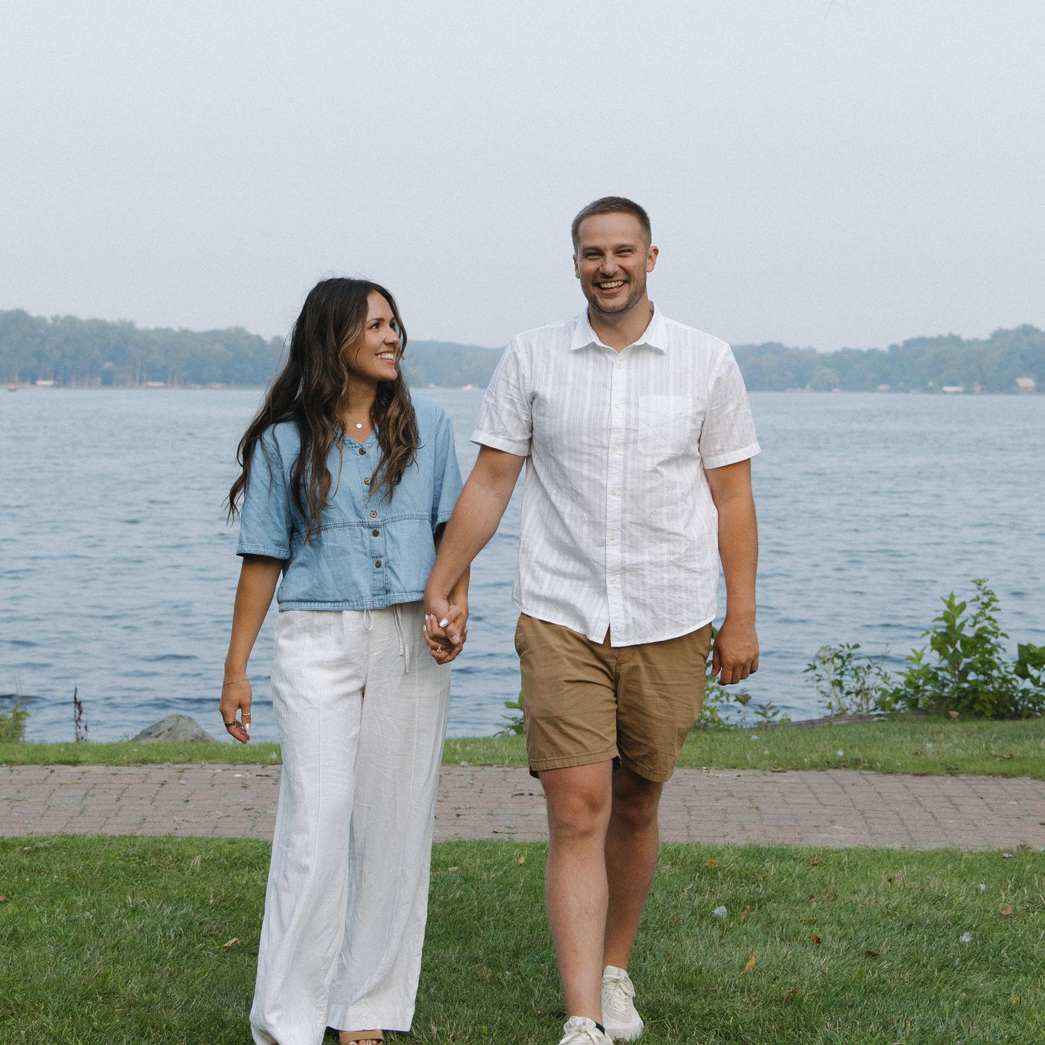 Moments after getting ENGAGED?!?! Danny popped the question at Reeds Lake in Grand Rapids, Michigan.