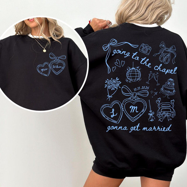 Going to the Chapel Personalized Bridal Sweater, Wedding Day of Bride Outfit, Gift for Newly Engaged, Future Mrs Crewneck Custom Bride Shirt