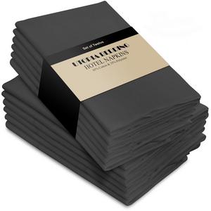 Utopia Bedding Cotton Dinner Napkins - Steel Grey - 12 Pack