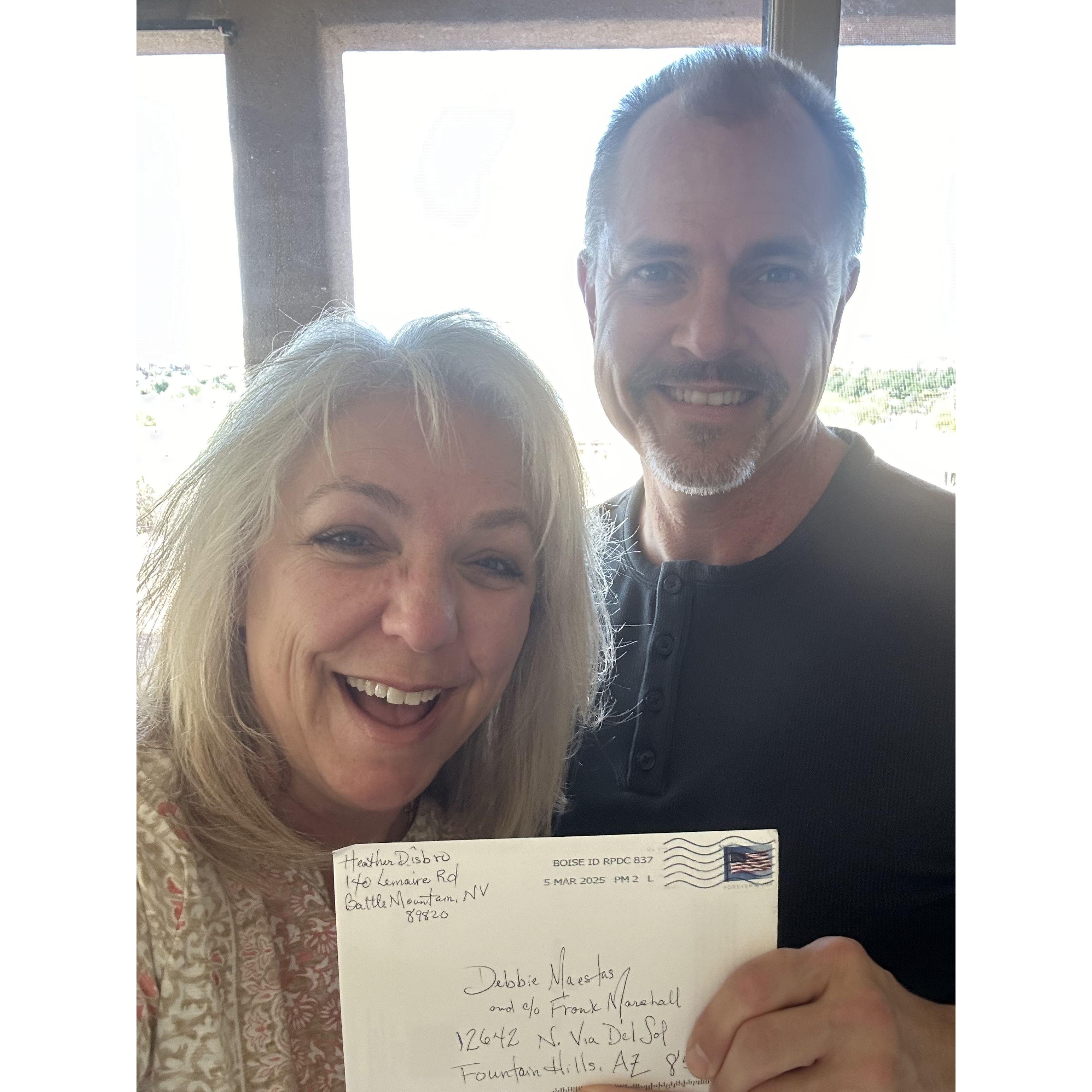 Our 1st Letter shared mail!  ... Thank you Auntie Heather!