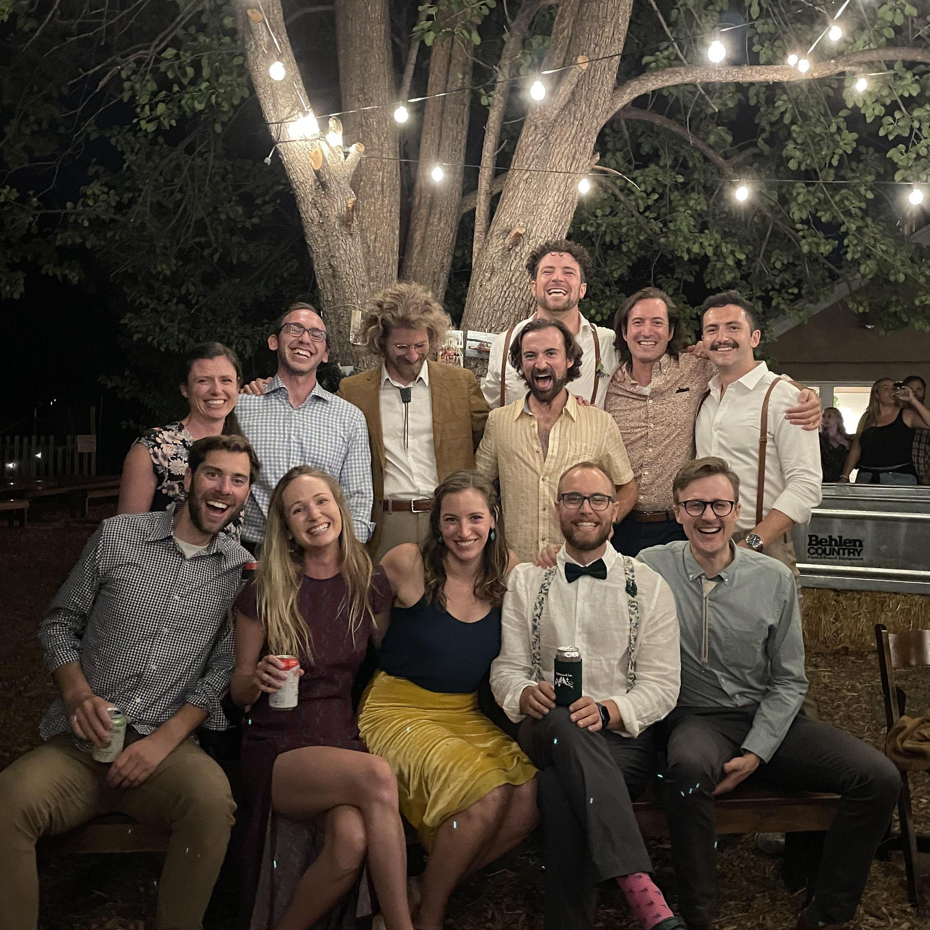 Loggers celebrating Lee & Katherine