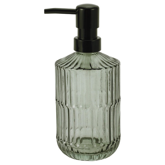 Unique Bargains Simple Vertical Lines Soap Pump Dispenser 450ml 1 Pc Green, Black
