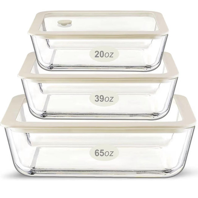 Urban Green Glass Food Container Set with Glass Lid, 4 Pack, Meal Prep Containers with Silicone Framed Airtight Lid, Leakproof, 100% Plastic Free,