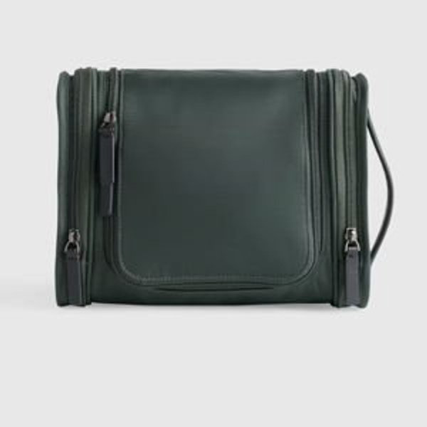 Voyage Nylon Hanging Toiletry Case - Dark Green