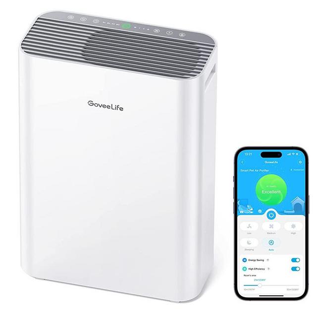 Govee Life Smart Air Purifiers for Home Large Room, H13 True HEPA Air Purifiers for Pets with PM2.5 Sensor, Air Quality Index for 99.97% 0.3 micron Particles, Washable Pre-Filter for Pet Hair Lint