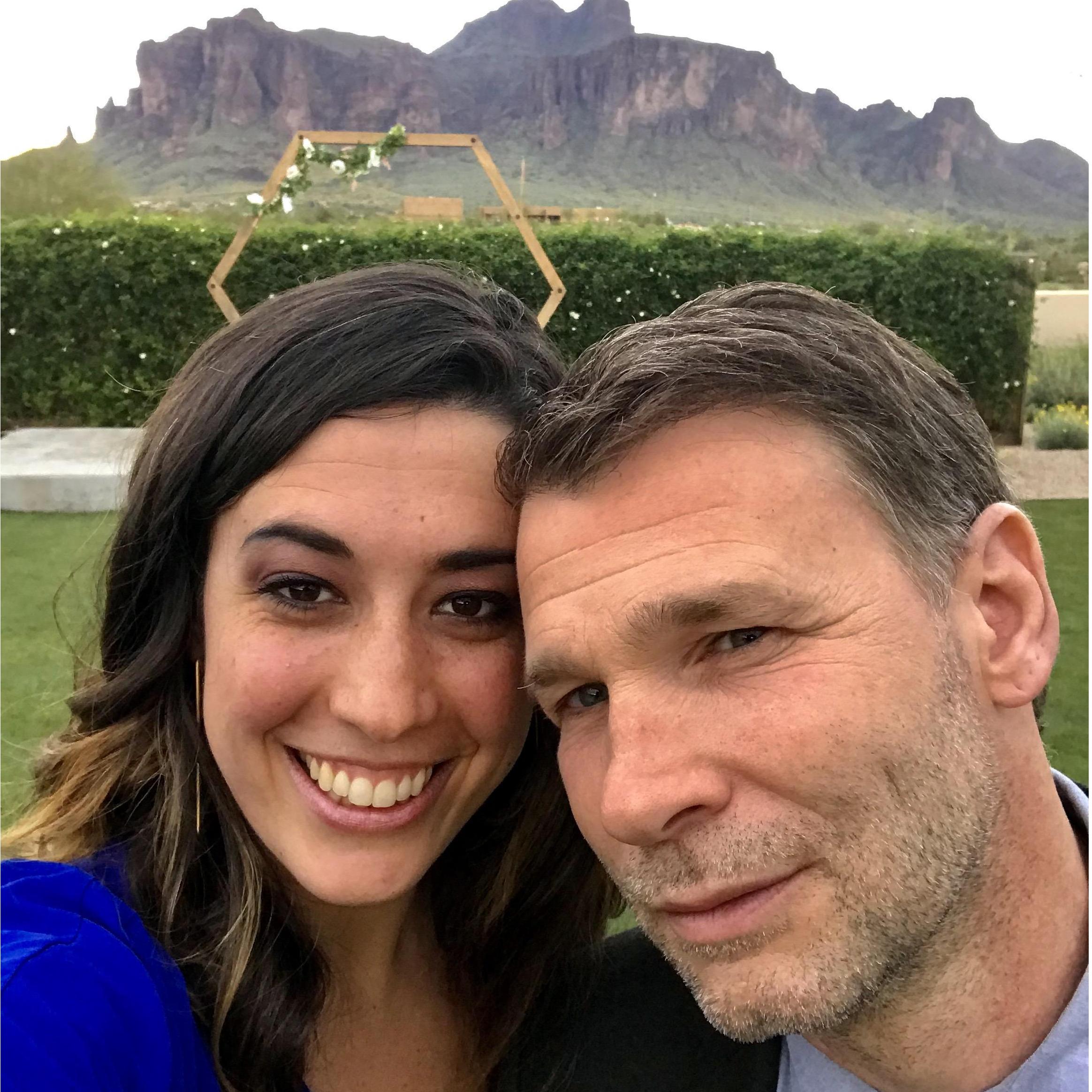 3/12/20, Apache Junction, AZ. In front of Superstition Mountain at Jay & Adrienne's wedding.